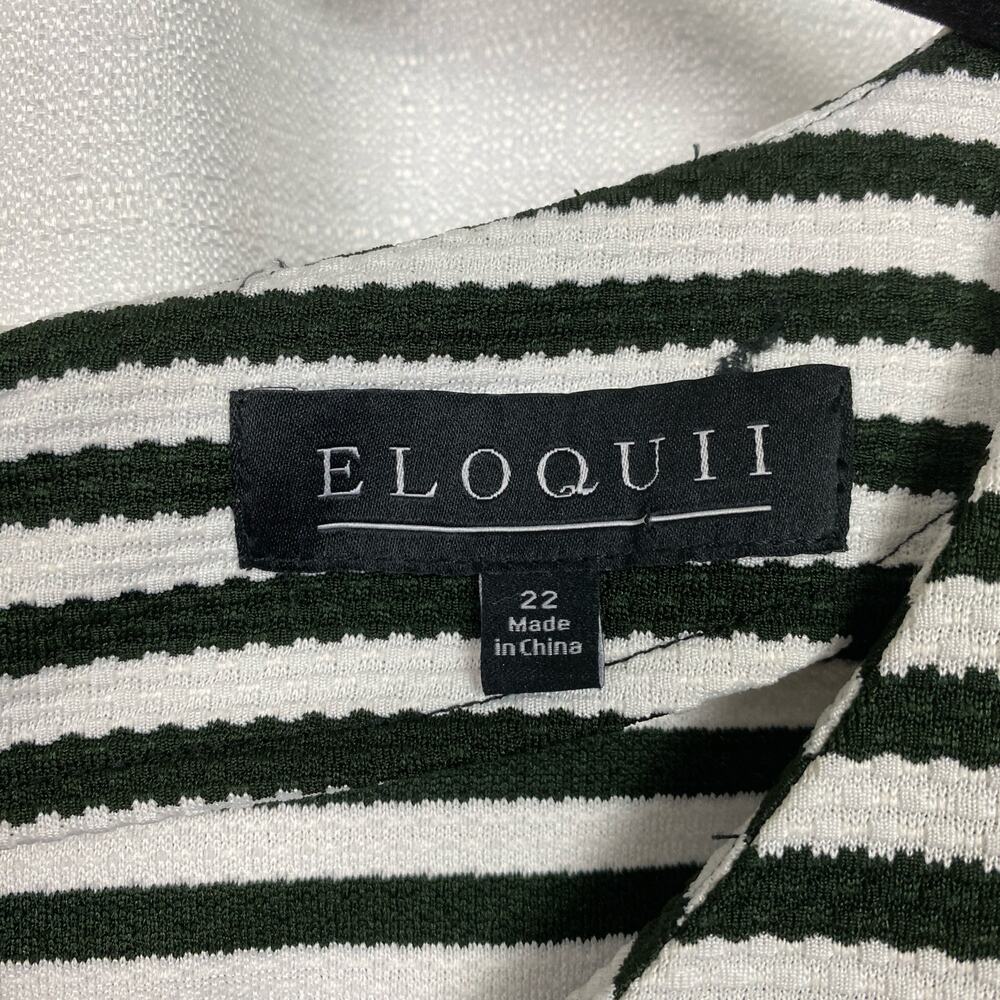 Eloquii Black&White Stripe Cap Sleeve Sheath Midi Dress Sz.22W - Picture 5 of 13